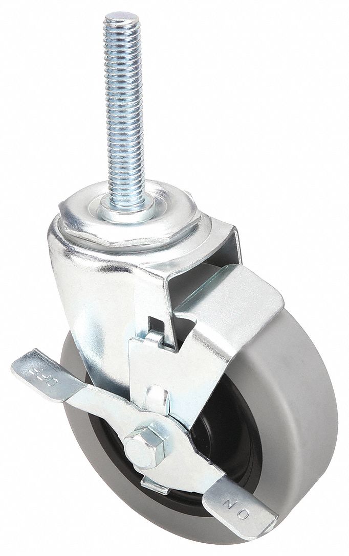 Approved Vendor 32J982 Stem Caster, 4 in Wheel Dia., 1 1/4 in Wheel Wd, 4 13/16 in Mounting Ht, Swivel