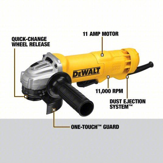 DeWalt DWE402N Angle Grinder 11 A, 11,000 RPM Max. Speed, Paddle, Adj Guard/Lock - Off Switch - KVM Tools Inc.KV32NL62