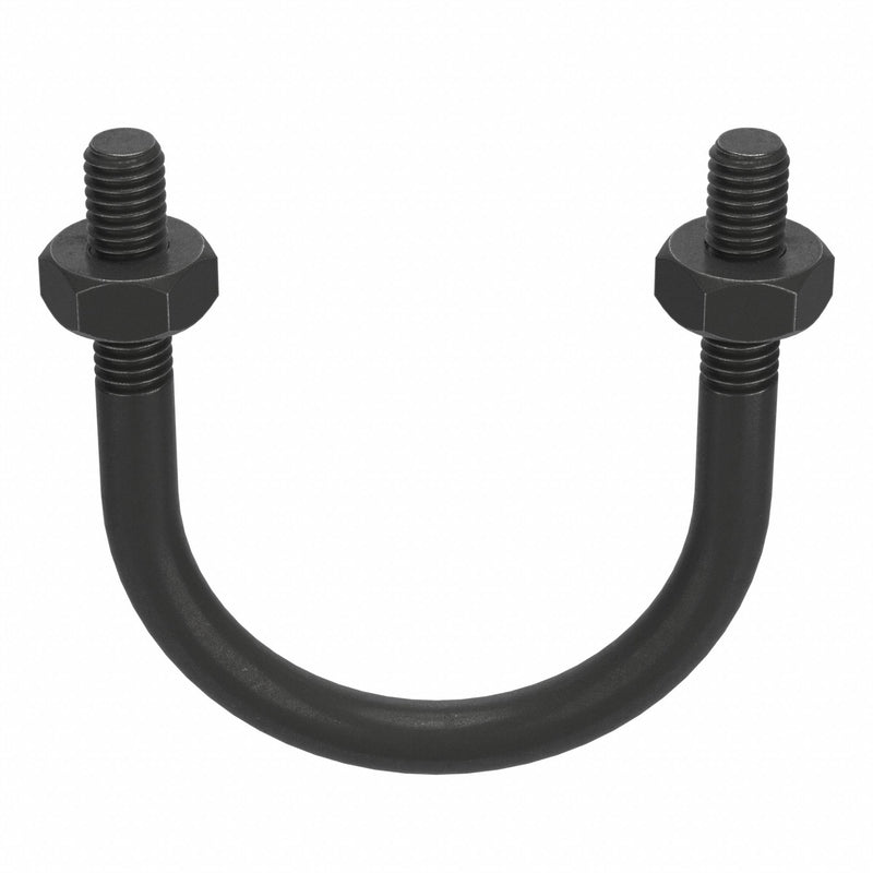 Approved Vendor U17242.037.0300 Standard U-Bolt, 3/8"-16 Thread Size, For Pipe Size 3 in, 4 1/8 in Inside Ht, Steel, Black Oxide