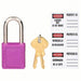Master Lock 410PRP Lockout Padlock Keyed Different, Thermoplastic, Std Body, Metal, Purple - KVM Tools Inc.KV4FG02