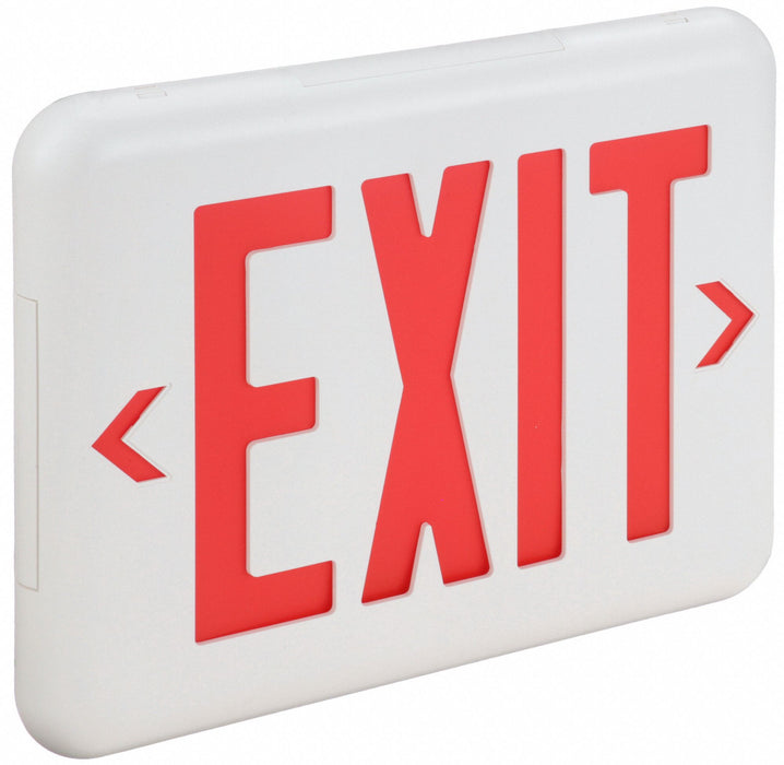 Dual-Lite EVEURW Exit Sign, LED, White, Red, 1 or 2 Faces, Ceiling/End/Wall, Not Battery Powered, 1.4 W Fixture Watt