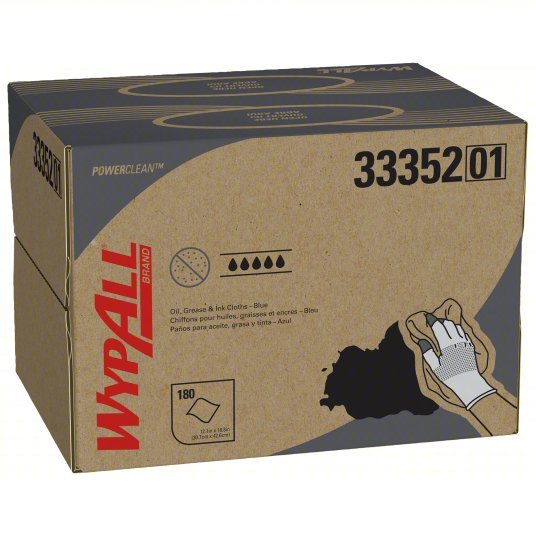 Kimberly Clark 33352 Dry Wipe Dispenser Box, WYPALL®, 180 Sheets, Meltblown, Blue - KVM Tools Inc.KV2VHX3
