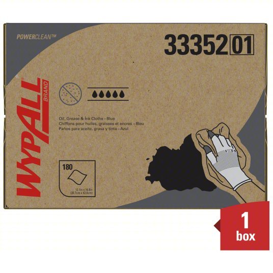 Kimberly Clark 33352 Dry Wipe Dispenser Box, WYPALL®, 180 Sheets, Meltblown, Blue - KVM Tools Inc.KV2VHX3