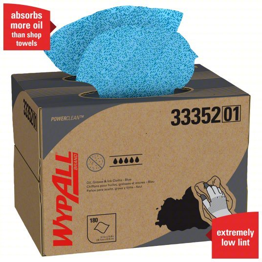 Kimberly Clark 33352 Dry Wipe Dispenser Box, WYPALL®, 180 Sheets, Meltblown, Blue - KVM Tools Inc.KV2VHX3