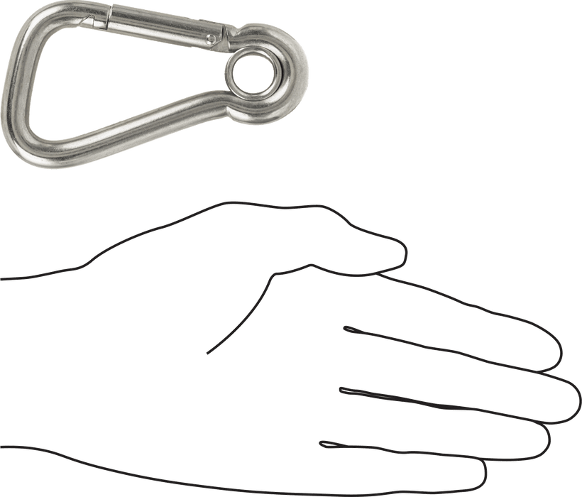 McMaster 33975T63 316 Stainless Steel Carabiner, Not for Lifting, Style 10, 400 lb Capacity, 3/8" Thick, 3-1/16" Inside Length