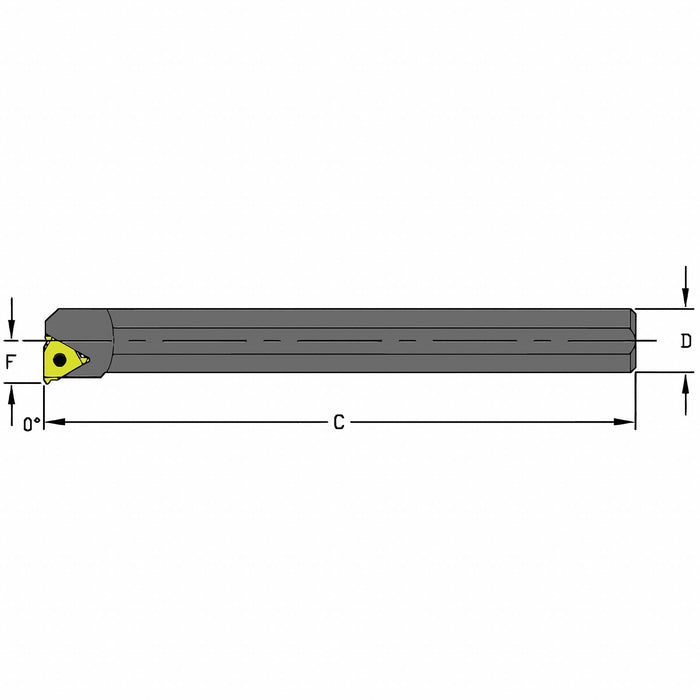 Ultra-Dex USA 957-000-105 Indexable Thread Turning Tool Holder, A12Q LSER3