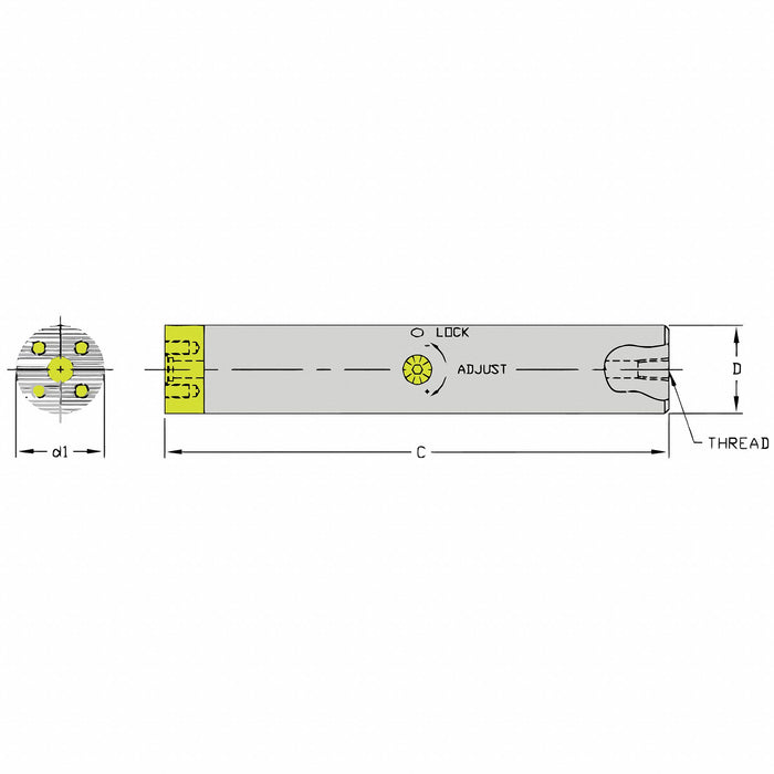 Ultra-Dex USA 910-000-057 Indexable Boring Bar, SCFT B1250-16