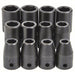 Proto J74242 Impact Socket Set 1/2 in Drive Size, 12 Pieces, 3/8 in to 3/4 in/8 to 19 mm Socket Size Range - KVM Tools Inc.KV33TA29
