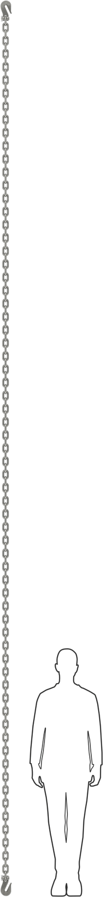 McMaster 3426T5 Transport Chain Assembly with Fittings on Ends, Made in The U.S., 20 Feet Long, Grade 43, 1/2 Trade Size