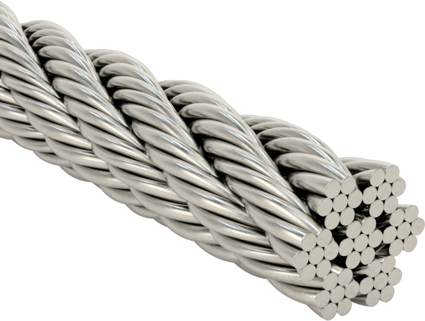 McMaster 3461T44 18-8 Stainless Steel Wire Rope, 7 × 7 Strand Core, 1/16" Diameter, 90 lb Capacity, 100 ft Long