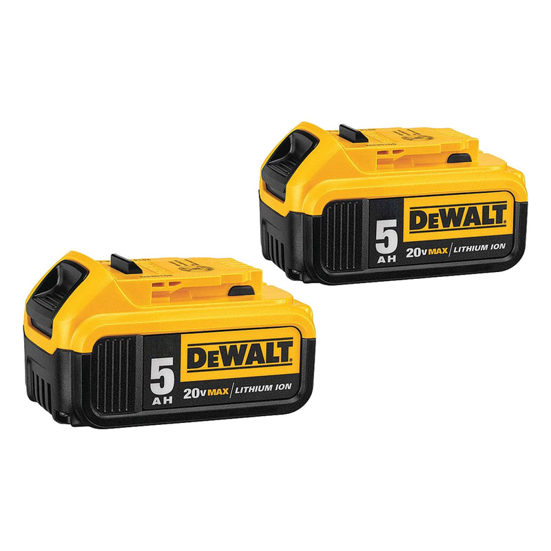 DEWALT DCB205-2 Battery, 20V MAX*, 5 Ah, 2 Batteries Included, 20V DC, 2 PK