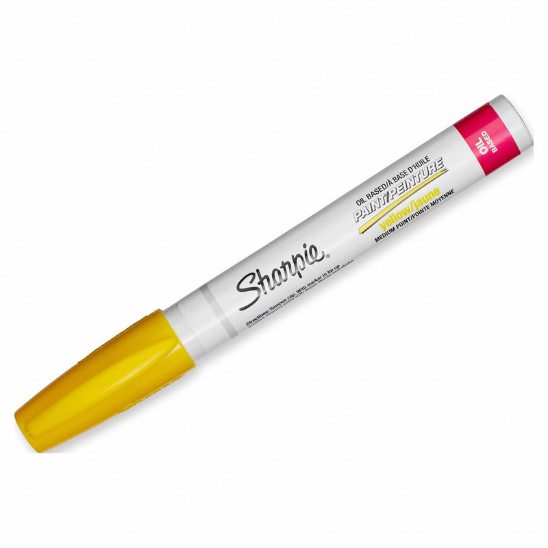 Sharpie 35554 Liquid Paint Marker, Fiber, Yellow, Point, Gen Purpose, 12 PK
