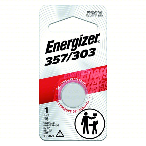 Energizer 357BPZ Button Cell Battery 357 Battery Size, Silver Oxide, 138 mAh Capacity, 1.5V DC - KVM Tools Inc.KV45EJ87