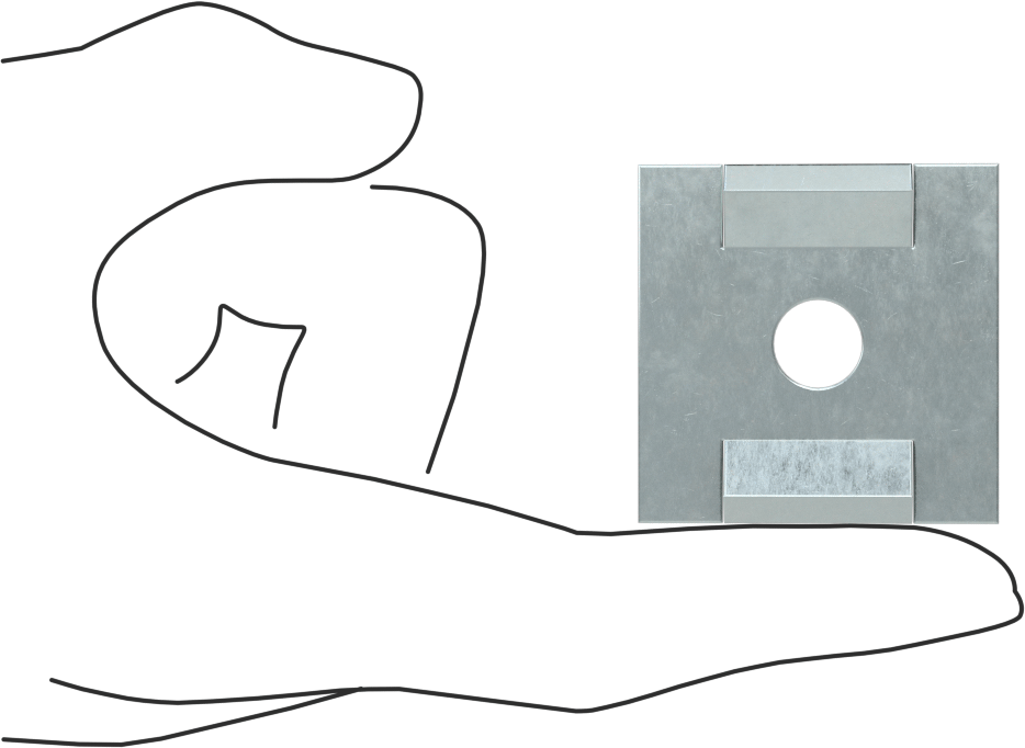 McMaster 3585T12 No-Spin Strut Channel Tab Washer, Zinc-Plated Steel, for 3/8" Rod Diameter