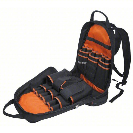 Klein 55421BP - 14 Tool Backpack 4 Outside Pockets, 35 Inside Pockets, 14 1/2 in Overall Wd, Black - KVM Tools Inc.KV35HU81