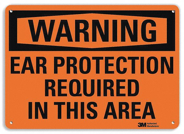 Lyle U6-1071-RA_14X10 Warning Sign, Aluminum, Mounting Holes Sign Mounting, 10 in x 14 in Nominal Sign Size, 0.04 in Thick