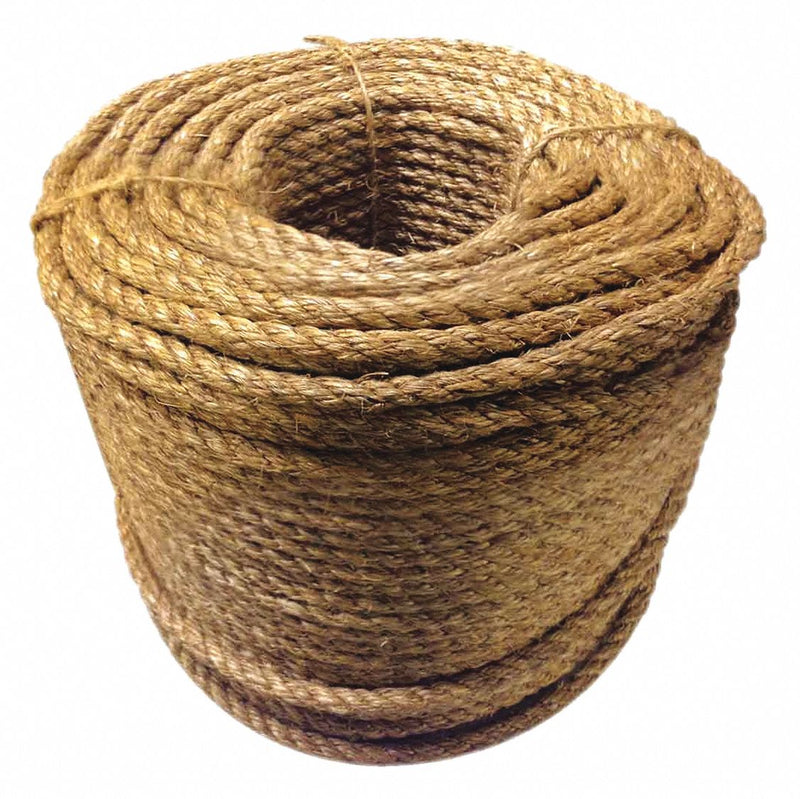 Approved Vendor 330160-NAT-00600-60016 General Purpose Utility Rope, Twisted, 1/2 in Dia, 475 lb Working Load Limit, Manila
