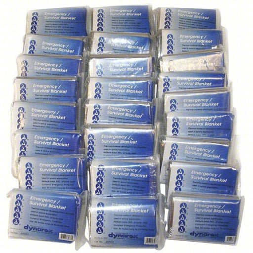 First Voice MYLAR1-25 Emergency Blanket Silver, Polyester Film, 84 in Blanket Lg, 54 in Blanket Wd, 25 PK - KVM Tools Inc.KV35ZC63
