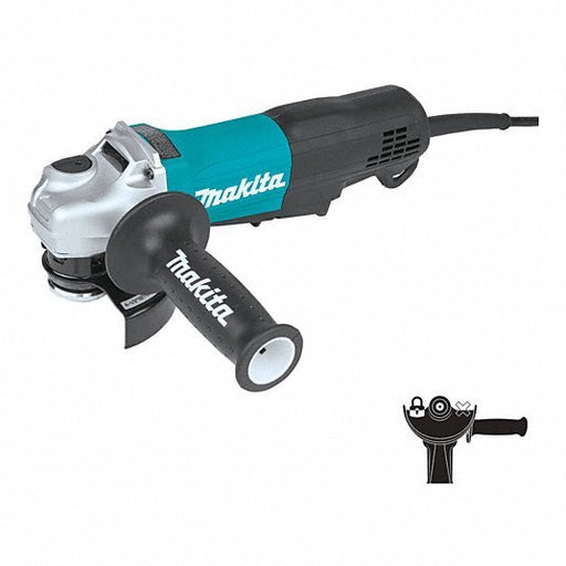Makita GA4553R Angle Grinder 4 1/2 in Wheel Dia, Paddle, without Lock - On, 120V AC, Std Head, Barrel Grip Grip - KVM Tools Inc.KV361VL4