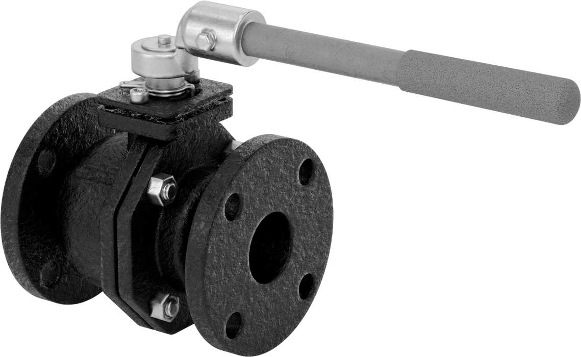 McMaster 3634K55 Flanged On/Off Ball Valve, Cast Iron Body, 2 Pipe Size, Lockable Lever Handle, 200 psi