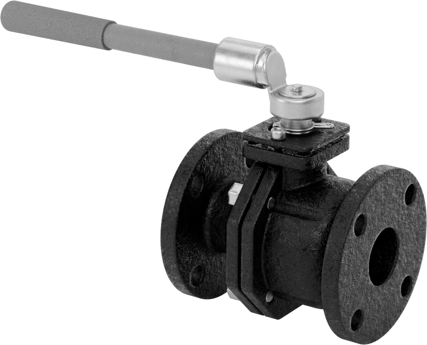 McMaster 3634K55 Flanged On/Off Ball Valve, Cast Iron Body, 2 Pipe Size, Lockable Lever Handle, 200 psi