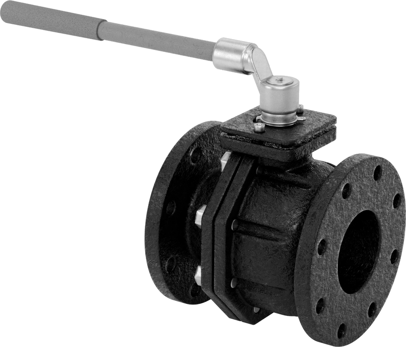 McMaster 3634K58 Flanged On/Off Ball Valve, Cast Iron Body, 4 Pipe Size, Lockable Lever Handle, 200 psi