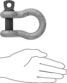 McMaster 3663T44 Galvanized Alloy Steel Shackle with Screw Pin - for Lifting, 3/4" Thick