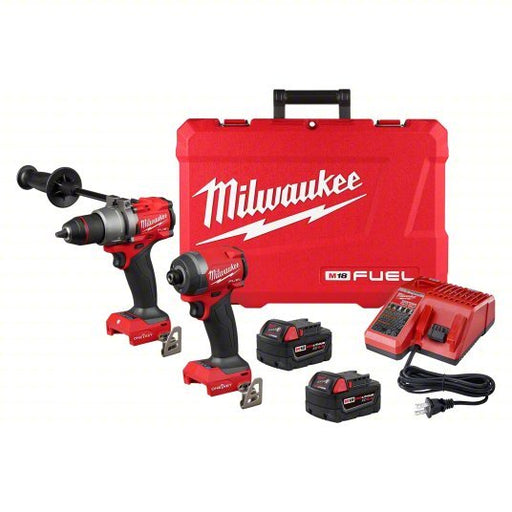 Milwaukee 3696 - 22 Combo Kit 18 V Volt, 2 Tools, 1/2 in Hammer Drill (Compact, 33000 BPM), Blow Molded Case, One - Key - KVM Tools Inc.KV809JL2