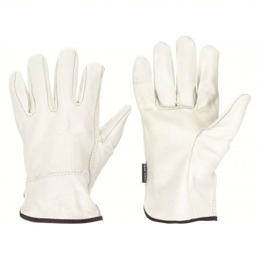MCR Safety 3201L Leather Gloves L (9), Cowhide, Premium, Glove, Full Finger, Shirred Slip-On Cuff, 1 PR - KVM Tools Inc.KV36H979