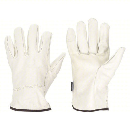 MCR Safety 3201L Leather Gloves L (9), Cowhide, Premium, Glove, Full Finger, Shirred Slip-On Cuff, 1 PR - KVM Tools Inc.KV36H979