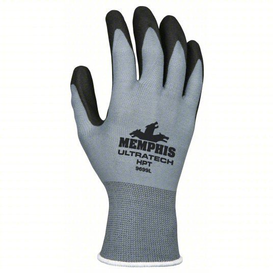 MCR Safety 9699XL Coated Gloves XL (10), Sandy, PVC, Palm, Dipped, ANSI Abrasion Level 4, Black, 1 PR - KVM Tools Inc.KV36H999