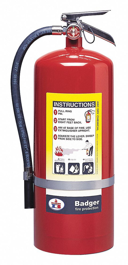 Badger B20M Fire Extinguisher, 20 lb Extinguisher Capacity, 6A:120B:C, Monoammonium Phosphate
