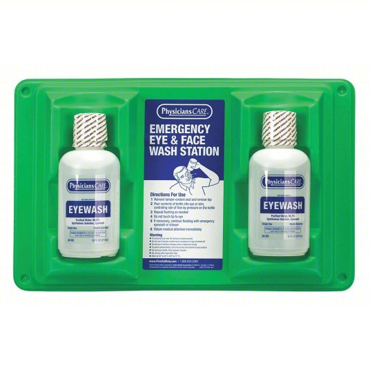 Physicianscare 24 - 102 Single Use Eyewash Station 2 No. of Bottles Included, 16 oz Size - KVM Tools Inc.KV36N060