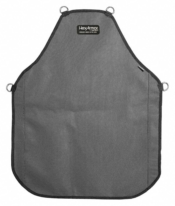 HexArmor AP321 Bib Apron, ANSI/ISEA Cut Level A7, SuperFabric Heavy-Duty Single-Layer, 30 in L x 24 in W, Gray/Black, Industrial Cut/Puncture/Abrasion Protection