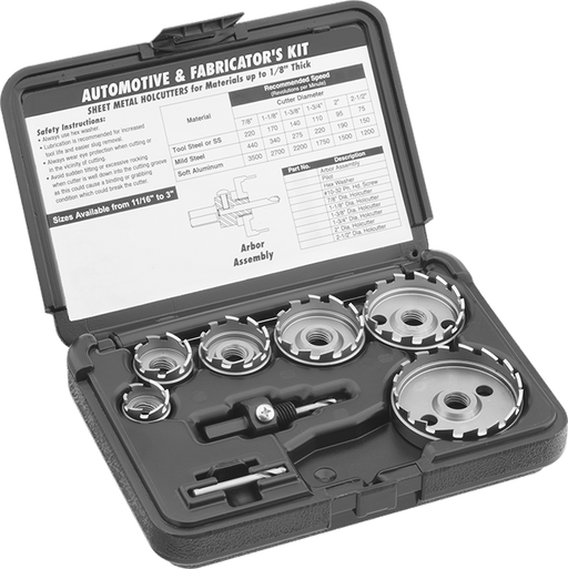 McMaster 3789A52 Hole Saw Kit for Sheet Metal, 6 Saws - KVM Tools Inc.KV3789A52
