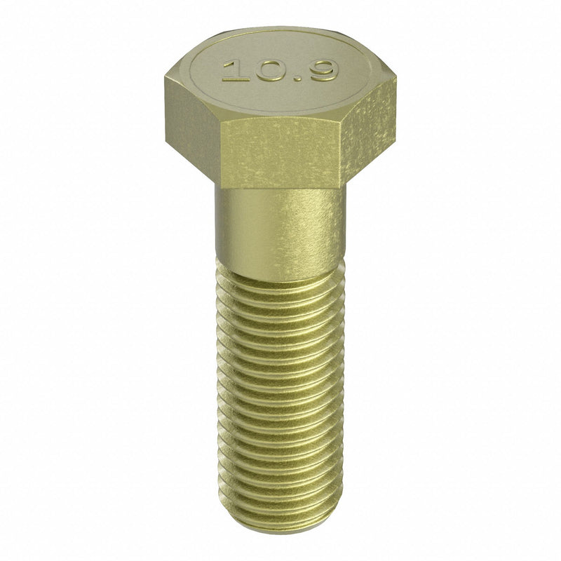 Approved Vendor M04104.200.0080 Hex Head Cap Screw, Steel, Class 10.9, Zinc Yellow, M20x2.50, Coarse, 80 mm lg, Metric, HRC32,  10 PK