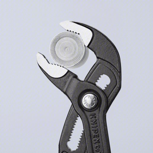 Knipex 87 02 250 SBA Water Pump Plier V, Push Button, 2 in Max Jaw Opening, 10 in Overall Lg, 25 Jaw Positions, Serrated - KVM Tools Inc.KV2DYY6