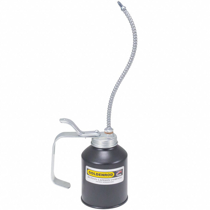 Goldenrod 707 Oiler, Lever Operator, 12 fl oz, Flex 8 in Spout, 4-1/2 in Can Ht, Steel