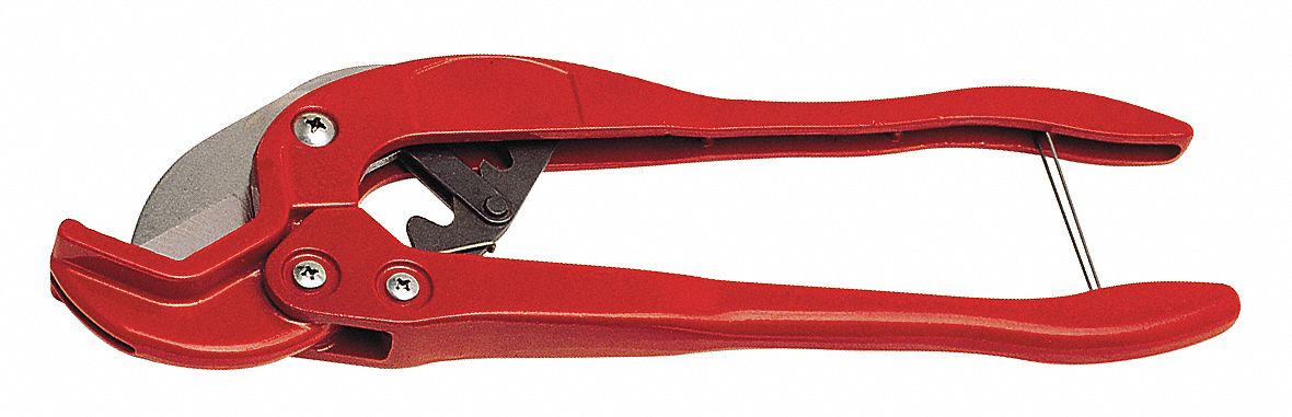 Reed RS2 Ratchet Shears, 0-2 in OD Cutting Capacity, 17 in Tool Length, Aluminum Body, PE/PP/PEX/ABS/Rubber