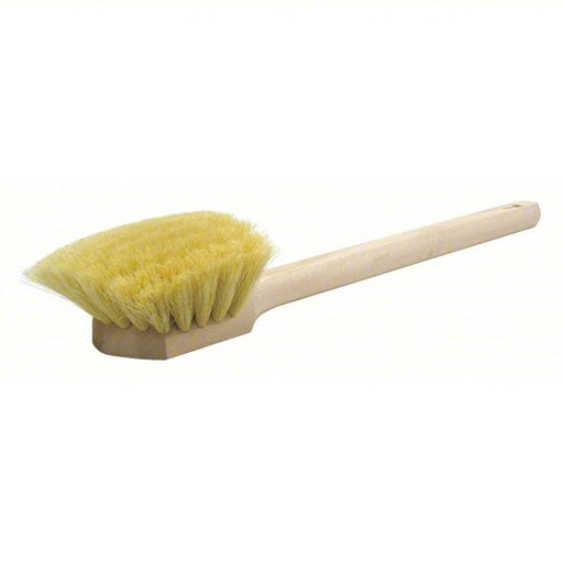 Weiler 44017 Utility Scrub Brush Soft, Wood, 6 in Brush Lg, 14 in Handle Lg, 4 in Head Wd, Tan PK12 - KVM Tools Inc.KV38P556
