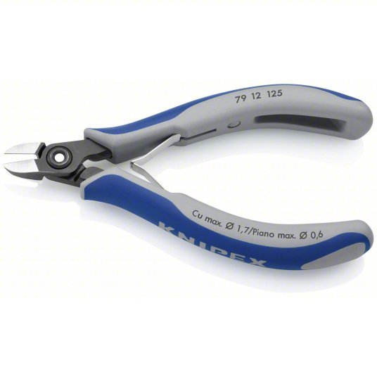 Knipex 79 12 125 Diagonal Cutting Plier Uninsulated, Std, Oval, 5 in Overall Lg, 3/8 in Jaw Lg, 1/2 in Jaw Wd - KVM Tools Inc.KV38UT91