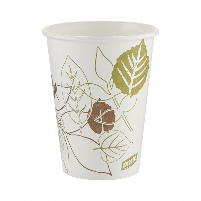 Dixie 2342PATH Pathways Disposable Hot Cup, 12 oz, White Paper, Poly-Lined, Single-Wall, Unwrapped, SFI Certified, 1,000 PK