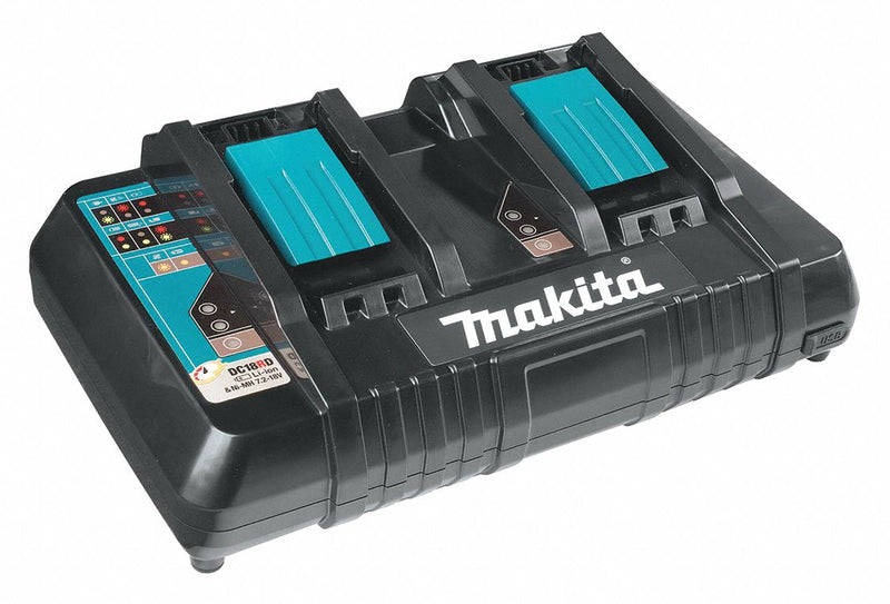 Makita DC18RD Battery Charger, Multi-Port Charging, For 18V DC, 120V AC, Maktrak