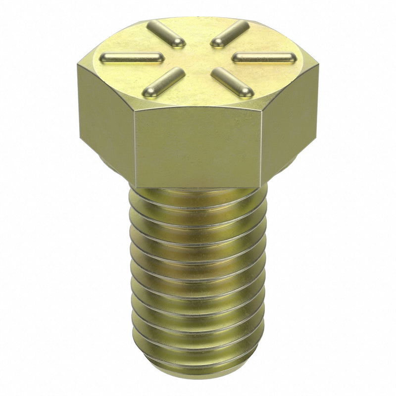 Approved Vendor N04104.050.0100 Hex Head Cap Screw, Steel, Grade 8, Zinc Yellow, 1/2"-13, Coarse, 1 in lg, Made in USA*, Inch, 25 PK