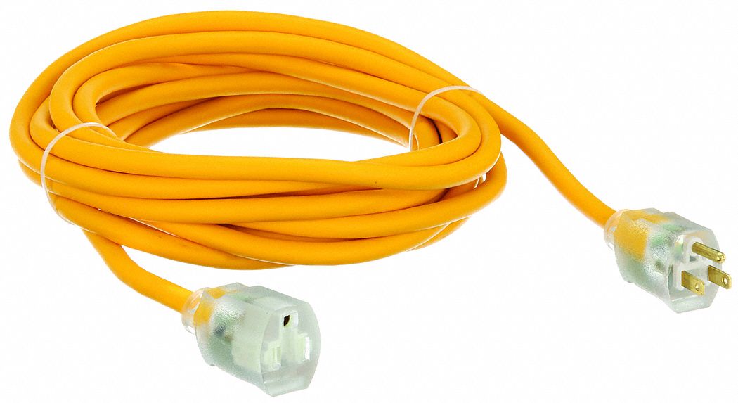 Southwire 1487SW0002 SJEOW Extension Cord, 14 AWG, 14/3, 25 ft, Outdoor, Yellow, 5-15P/5-15R, 15A
