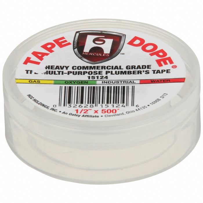 Hercules 15124 Tape Dope Extra HD PTFE Thread Sealant Tape, 1/2 in x 41 ft, White, General Purpose