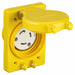 Hubbell HBL69W47 Watertight Locking Receptacle, L5-30R, 30A, 125V AC, Yellow, Single Phase