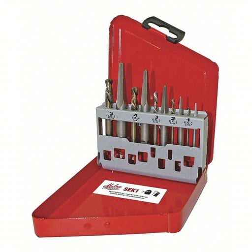 Malco SEK1 Screw Extractor Set: 10 Pc, Straight Flute, Size #1/#2/#3/#4/#5 - KVM Tools Inc.KV39CE72