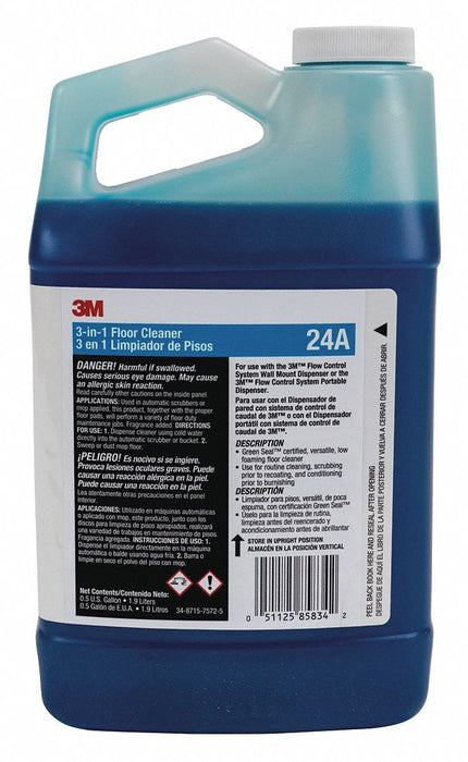 3M Portion Control Floor Cleaner: 24A, Flow Control, 0.5 gal, Citrus