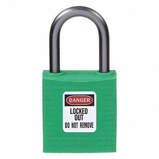 Brady 143152 Lockout Padlock Keyed Different, Nylon, Compact Body Body Size, Aluminum, Std, Green, Plastic - KVM Tools Inc.KV39N182